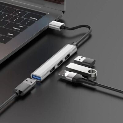 Hoco HB26 4 in 1 USB-A to USB 3.0 +USB 2.0*3 Gray