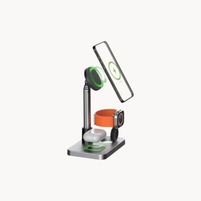 Green Lion 3 in 1 Telescopic Wireless Charger – Silver